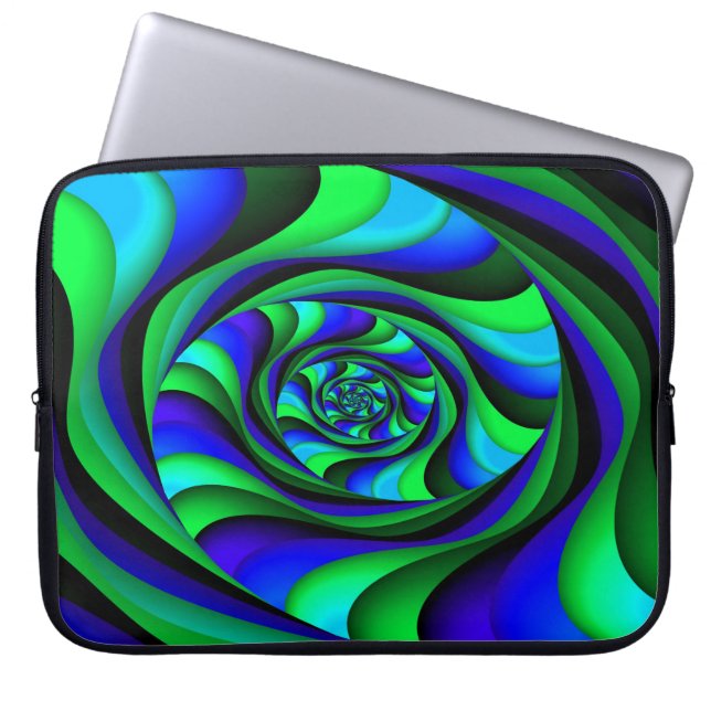 Funda Para Portátil Blue Green Swirl (Frente)