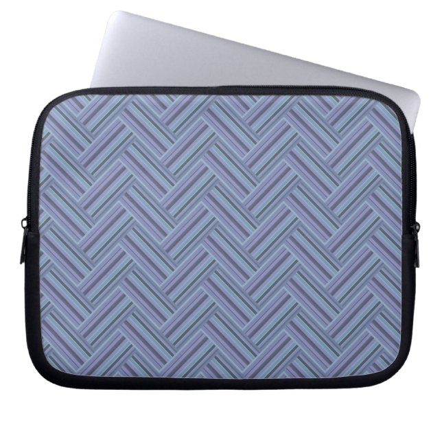 Funda Para Portátil Blue-grey stripes double weave pattern (Frente)