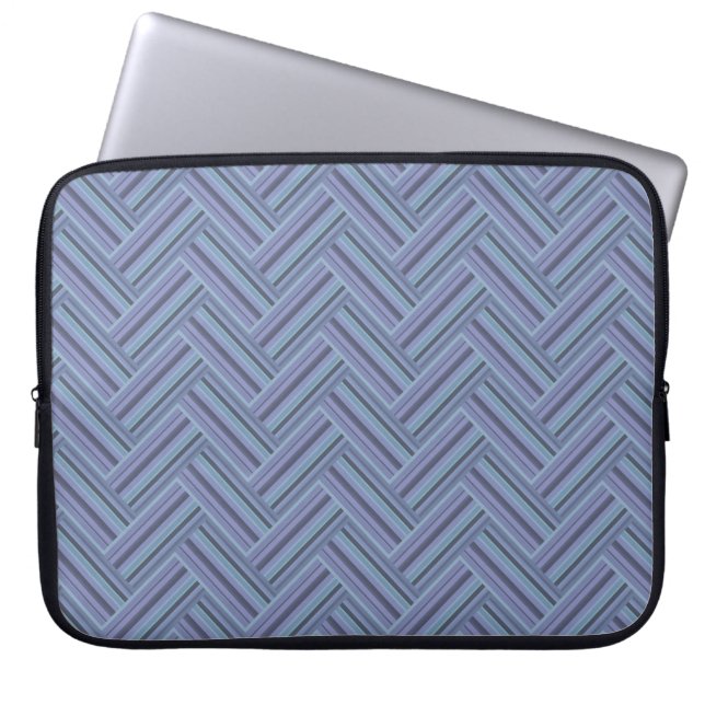 Funda Para Portátil Blue-grey stripes double weave pattern (Frente)