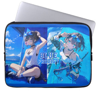Funda Para Portátil Blue Neon Prodigy Tokyo Cyberpunk Anime