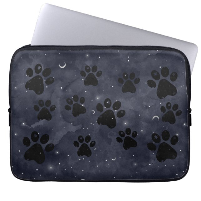 Funda Para Portátil Blue Paw Stars Moon Watercolor (Frente)