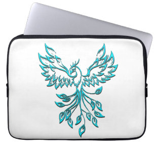 Funda Para Portátil Blue Phoenix Rising en Blanco