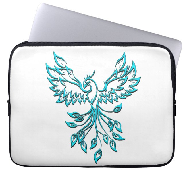 Funda Para Portátil Blue Phoenix Rising en Blanco (Frente)
