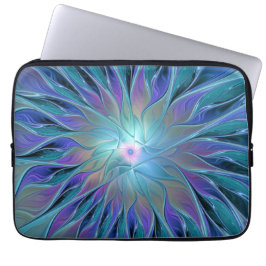 Funda Para Portátil Blue Purple Flower Dream Resumen arte fractal