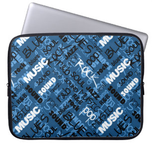 Funda Para Portátil Blue Rock Pop R & B Music Text Sleble para portáti