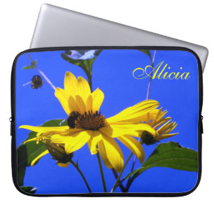 Funda Para Portátil Blue Sky, Sunflowers N Bees Laptop Sleeve