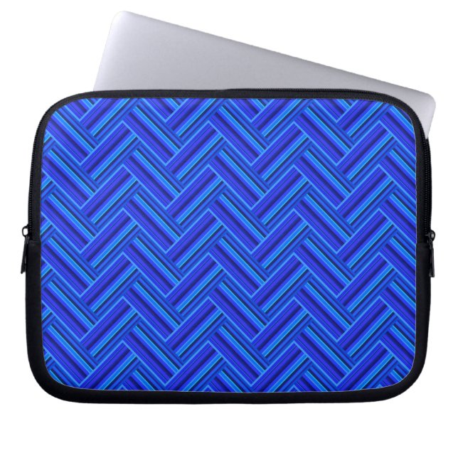 Funda Para Portátil Blue stripes double weave pattern (Frente)