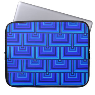 Funda Para Portátil Blue stripes square scales pattern