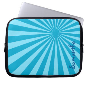 Funda Para Portátil Blue Sunburst "Add Your Name"
