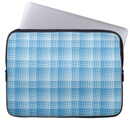 Funda Para Portátil Blue White Checker Abstract Pattern