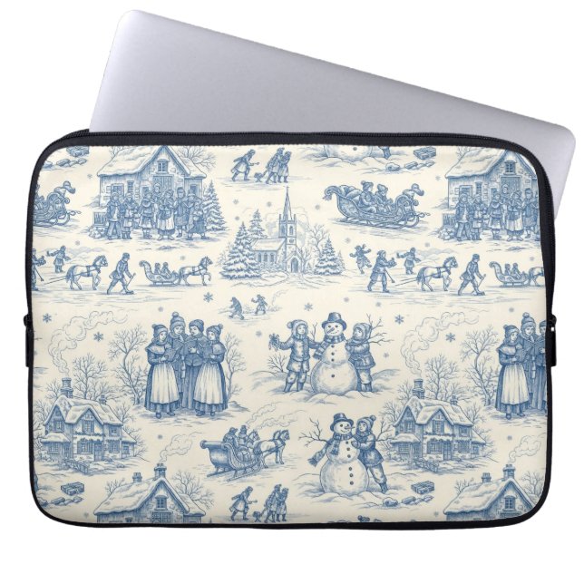 Funda Para Portátil Blue Winter Toile Chinoiserie (Frente)