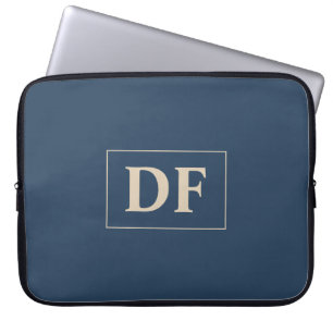 Funda Para Portátil Blue With Vanilla Initials Laptop Sleeve