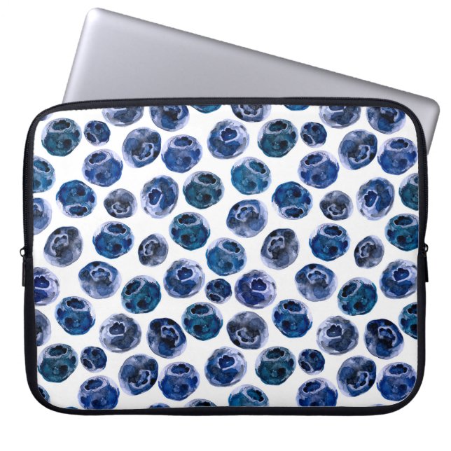 Funda Para Portátil Blueberries: acuarela ilustrada. (Frente)