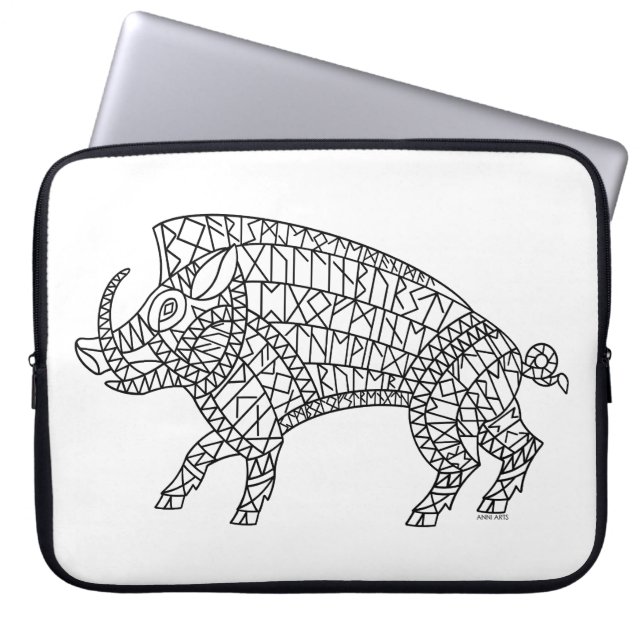 Funda Para Portátil Boar salvaje con carreras (Frente)