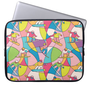 Funda Para Portátil Boardes de nieve coloridas: patrón vintage sin cos