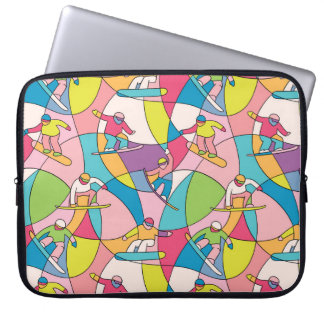 Funda Para Portátil Boardes de nieve coloridas: patrón vintage sin cos
