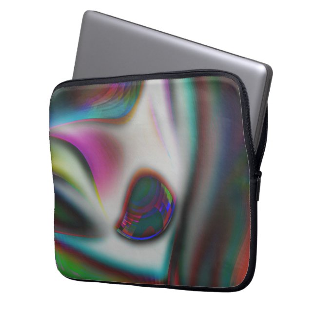 Funda Para Portátil boca de pez abstracta con desenfoque psicodélico a (Anverso izquierdo)