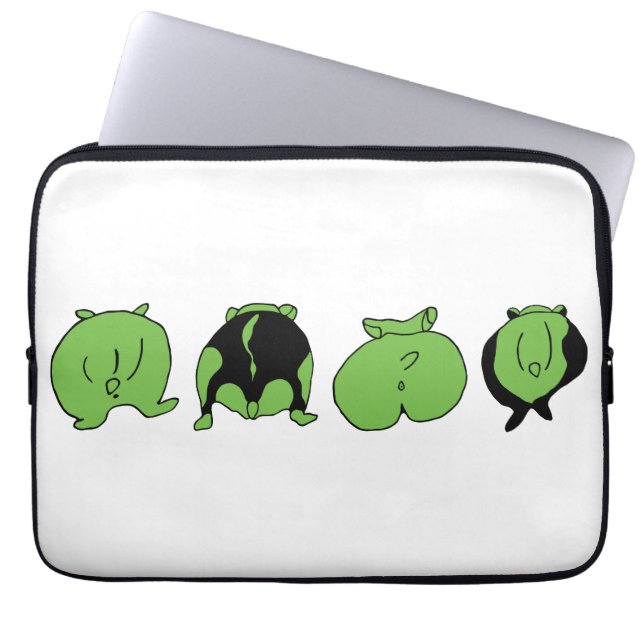 Funda Para Portátil Bocas de Hamster Verde (Frente)