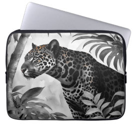 Funda Para Portátil Boceto Jaguar en blanco y negro