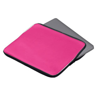 Funda Para Portátil Boda Rosa Fucsia   Invitación de Color Sólido y Au