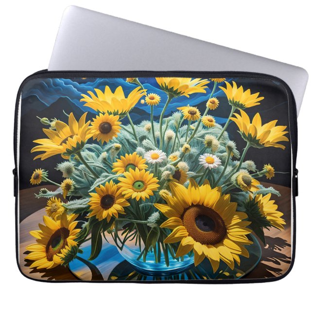 Funda Para Portátil Bodegón Flores y Noche 1 - 001 (Frente)