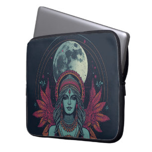 Funda para portátil boho de los 70, tonos joya Fem
