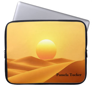 Funda Para Portátil Boho Sol Abstracto Tonos Terrosos Ámbar