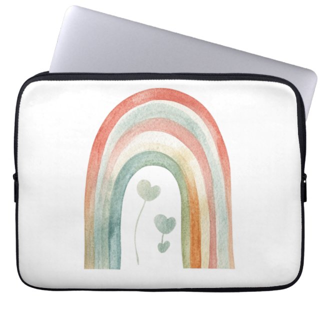 Funda Para Portátil Boho Watercolor Rainbow (Frente)