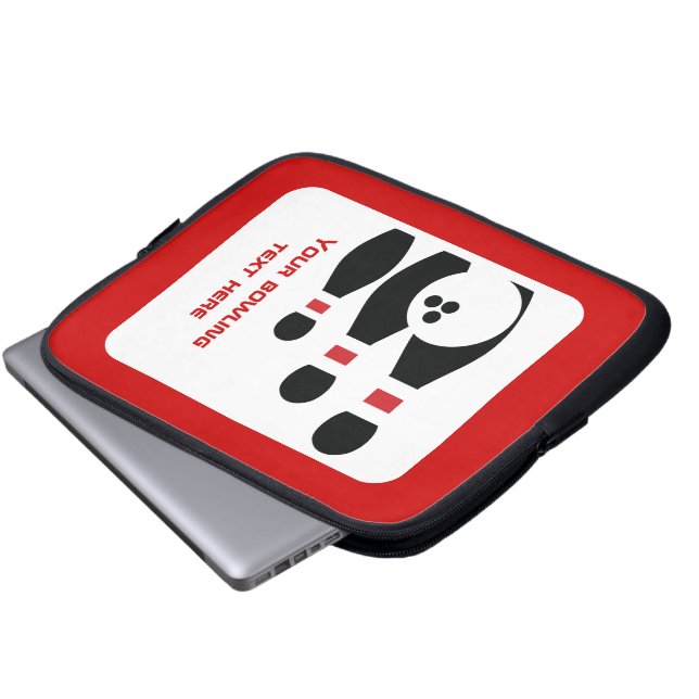Funda Para Portátil Bolas de boliche y personalizado rojo negro (Inferior anverso)