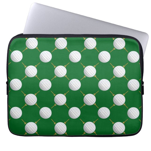 Funda Para Portátil Bolas de golf y tees on Green (Frente)
