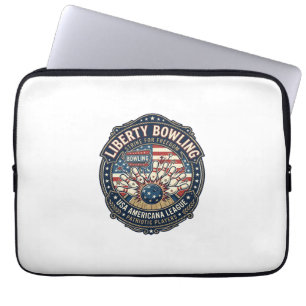 Funda Para Portátil Boliche de la Libertad Patriótico Boliche Vintage