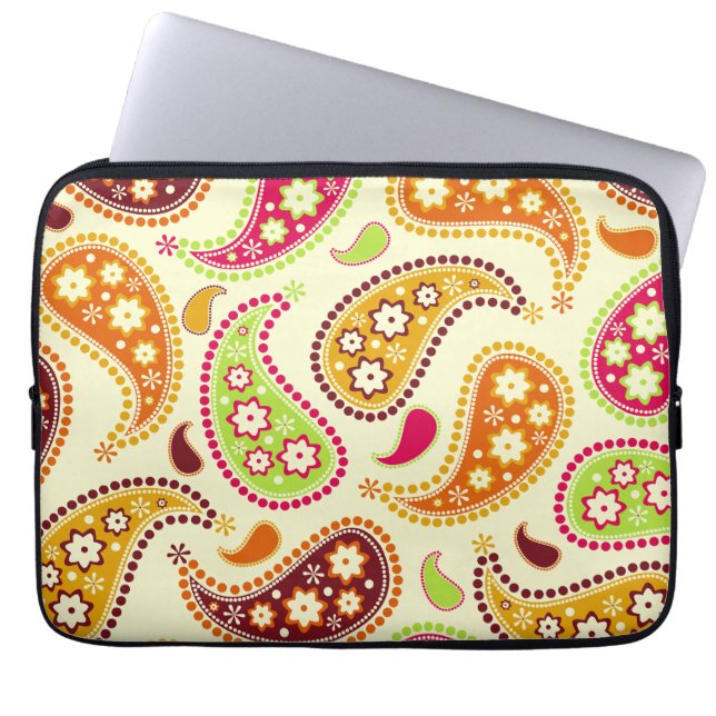 Funda Para Portátil Bolso de la electrónica de Boho Paisley (Frente)