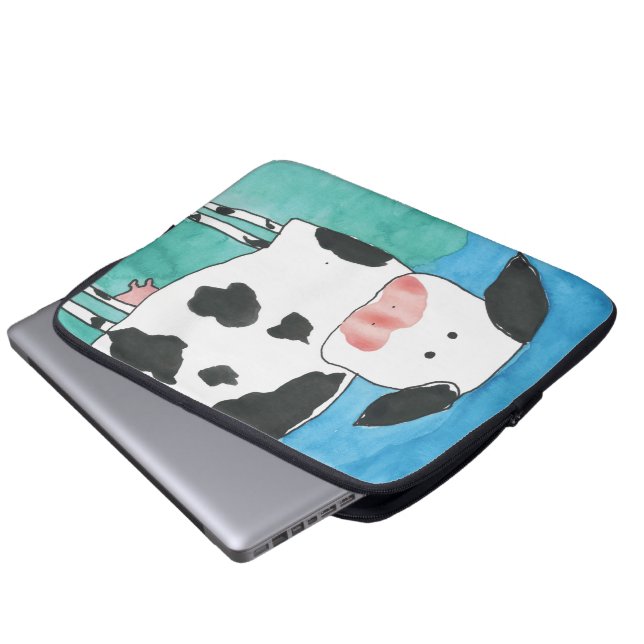 Funda Para Portátil Bolso de la electrónica de la vaca (Inferior anverso)