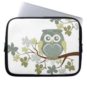 Funda Para Portátil Bolso de la electrónica del búho del árbol de l