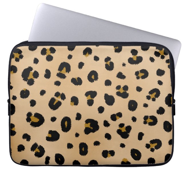 Funda Para Portátil Bolso de la electrónica del leopardo (Frente)