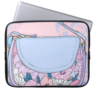 Funda Para Portátil Bolso de mano floral lavanda rosa pastel chic