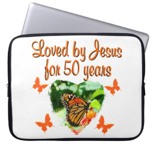 FUNDA PARA PORTÁTIL BONITA MARIPOSA DISEÑO DE 50 CUMPLEAÑOS