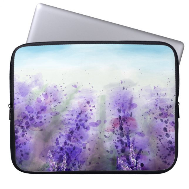Funda Para Portátil Bonito campo de lavanda (Frente)