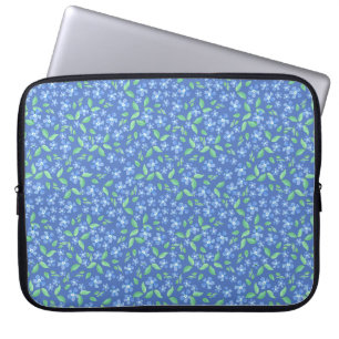 Funda Para Portátil Bonito Ditsy Periwinkle Blue Green Floral Pattern