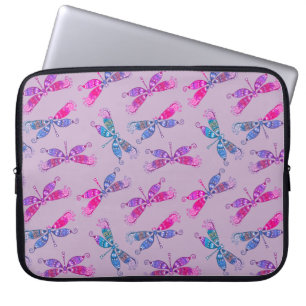 Funda Para Portátil Bonito Dragonfly Púrpura Azul de dos tonos