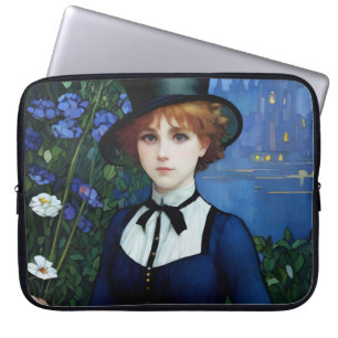Funda Para Portátil Bonito estilo vintage Retrato de Chica de la Acade