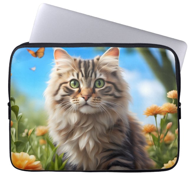 Funda Para Portátil Bonito jardín de gatos (Frente)