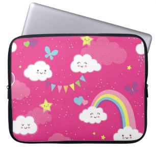 Funda Para Portátil Bonito patrón de repetición del cielo arcoiris ros