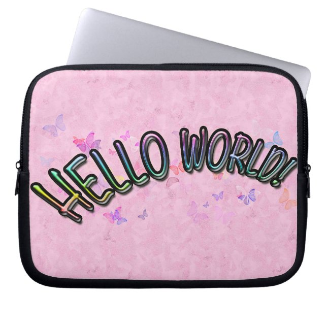 Funda Para Portátil Bonito Rainbow Hello World (Frente)