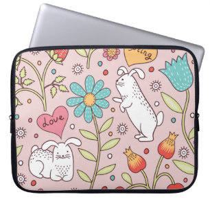 Funda Para Portátil Bonitos Bunnies: Encanto Adorable De Seamless.