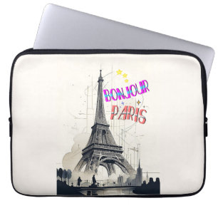 Funda Para Portátil Bonjour Colorful Paris