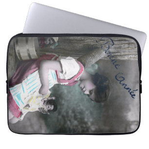 Funda Para Portátil Bonne Année Vintage Chica con muñeca