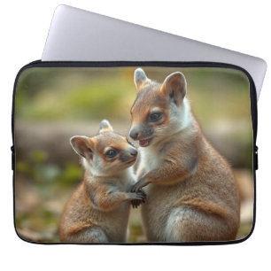 Funda Para Portátil "Bono alegre: Mamá y bebé Quokka"