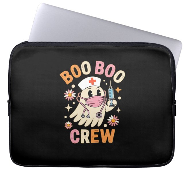 Funda Para Portátil Boo Boo Crew Halloween Ghost Nurse Essential T-Shi (Frente)