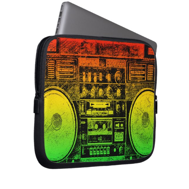 Funda Para Portátil boombox del reggae (Anverso derecho)